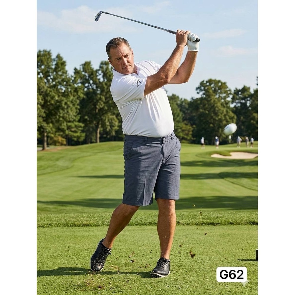 Callaway Big & Tall Men's 48B Golf Shorts Heathered Navy‎ Blue Opti-Dri Stretch